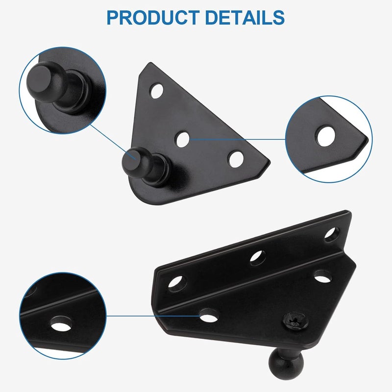 Ojtrtdr 10mm Ball Stud Bracket, Gas strut mounting Brackets,Ball Stud Mounting Brackets for Lift Supports Shocks Spring Prop, Gas strut Mount, Lifting Bracket, Set of 4, Black - Image 3